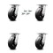 Service Caster 6 Inch Kingpinless Rubber on Steel Wheel Swivel Caster Set with Swivel Lock SCC SCC-KP30S620-RSR-BSL-4 - alternate 1